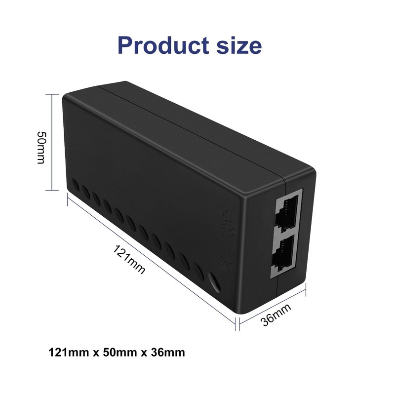 30W Gigabit PoE Injector Adapter 10/100/1000Mbps 802.3af/at POE30 Plug gallery