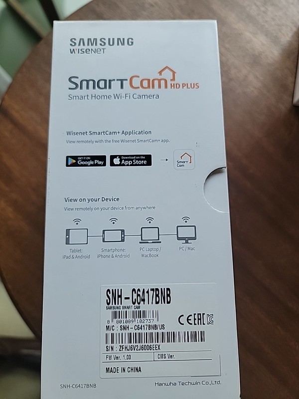 Samsung SNH-C6417BNB Wi-Fi 1080P IP Camera with 16GB Micro SD Card, Black, NIB gallery