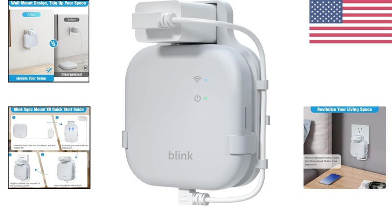 Compact Outlet Mount for Blink Sync Module XR Easy Installation White Plastic gallery