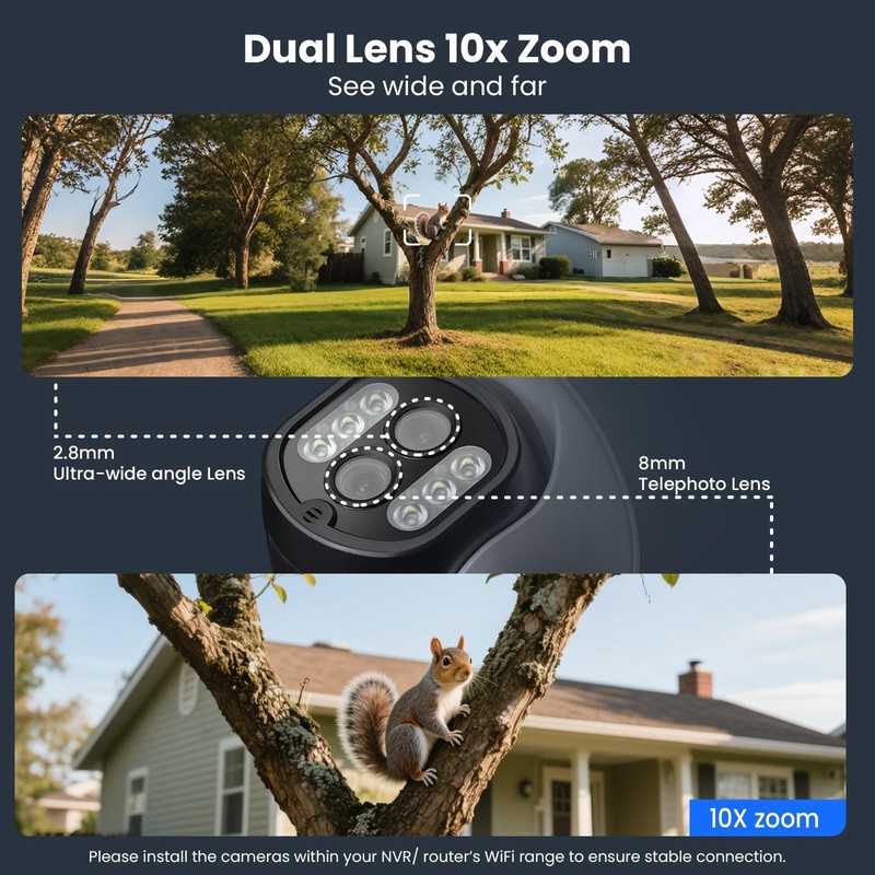 10X Zoom Dual Lens PTZ ，2K Auto Tracking HD Wireless PTZ Home System for Indo... gallery