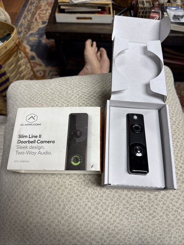 Alarm.com Slim Line II Doorbell Camera ADC-VDB106X – NEW Open Box