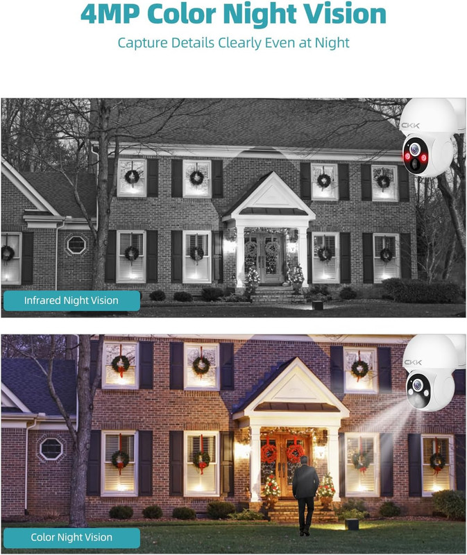 3K Wireless Outdoor Solar Security Camera with 360° PTZ & Night Vision gallery