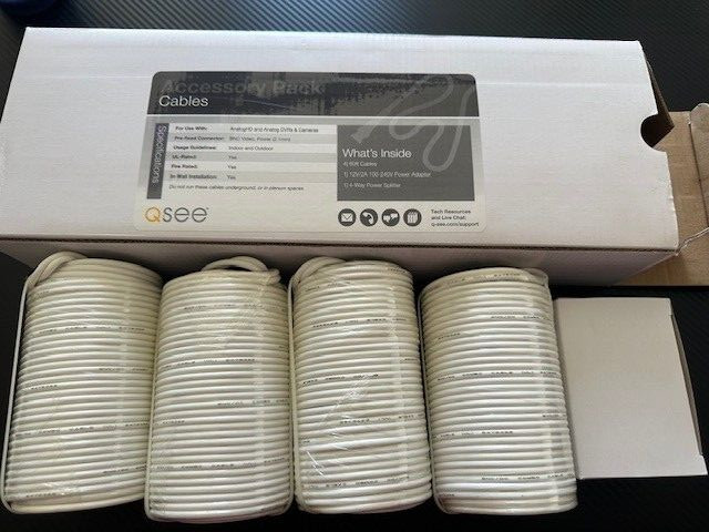 Q-SEE Accessory Pack Cables, Power Splitter (4 Pack 60ft Cables) *FREE SHIPPING