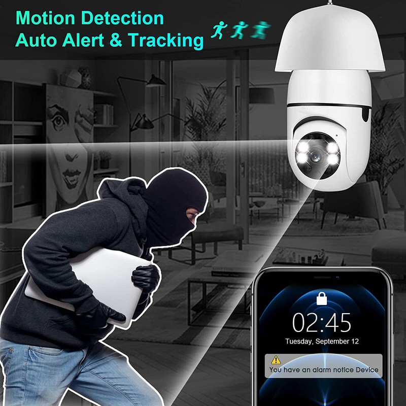 360° 1080P IP E27 Light Bulb Camera 5G Wi-Fi IR Smart Home Wireless Security Cam gallery