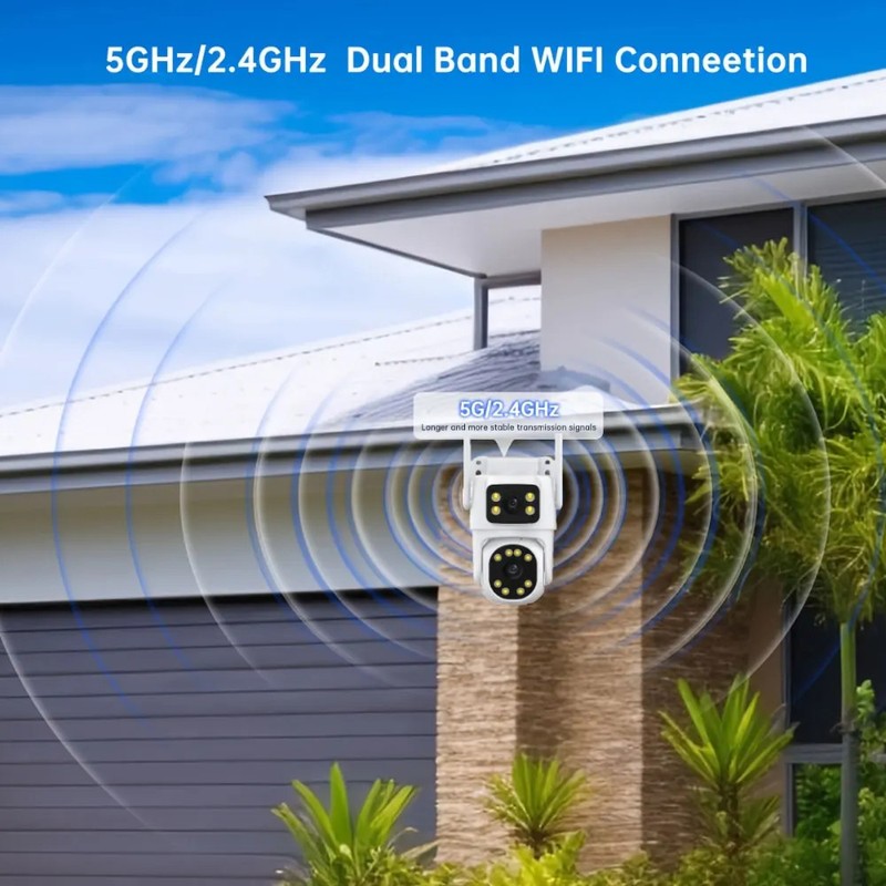 Tuya 5G WiFi Outdoor Dual Screen 4K 8MP Color Night Vision PTZ Security Camera gallery