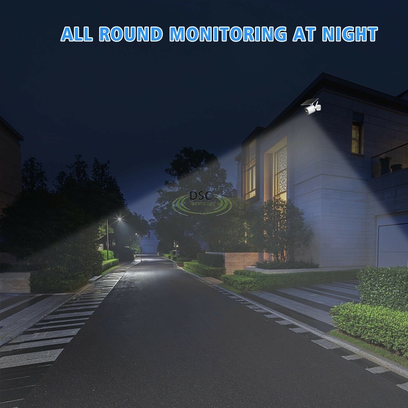 Outdoor Solar Security Camera 1080P WiFi Solar Panel Bullet PIR Motion FullColor gallery