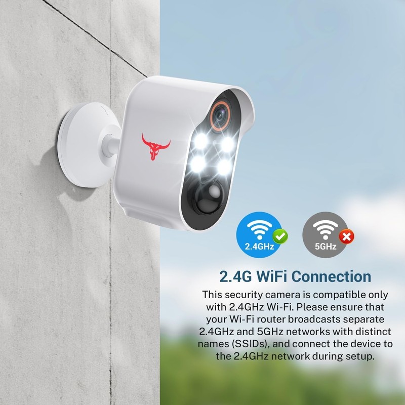 1080p Wireless Security Camera with AI Human Detection, Night Vision, 2-Way T... gallery