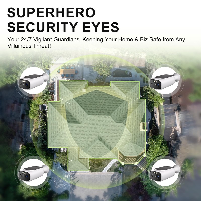 2K Solar Security Cameras Wireless Outdoor-2.4/5Ghz WiFi Cameras for Home Sec... gallery