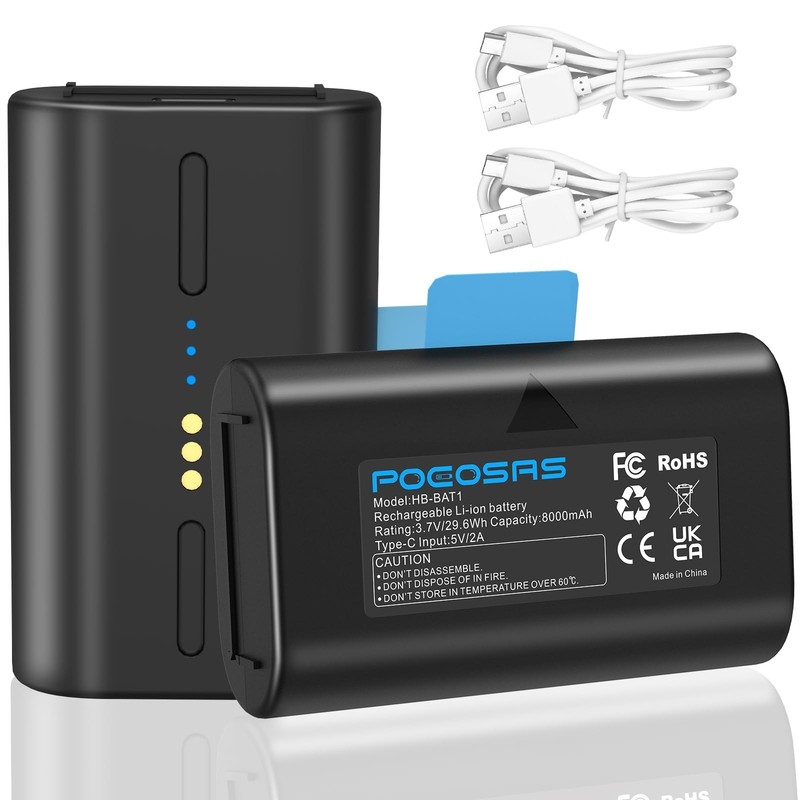 Rechargeable 8000mAh Batteries 2-Pack for Outdoor Security Camera + USB-C Cable