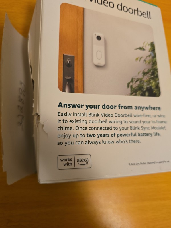 Blink Video Doorbell System with Head-to-Toe HD View Sync Module Core, White NEW gallery