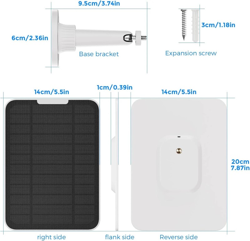4W Solar Panel Compatible with SimpliSafe Outdoor Camera - High Efficiency Solar gallery
