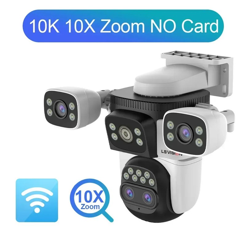 Outdoor WiFi Camera PTZ 10K IP Camera Video Surveillance 10X Zoom AI