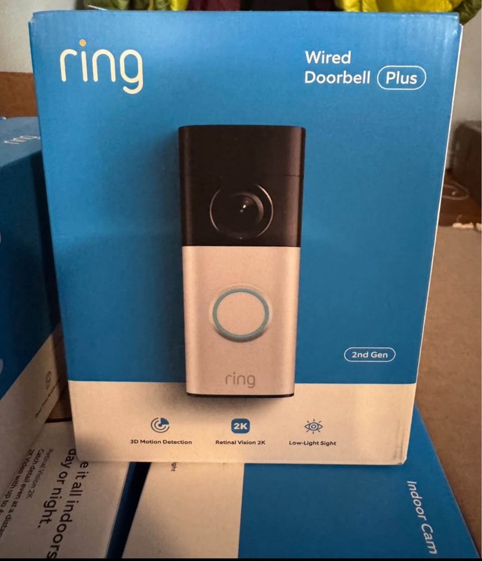 Ring Wired Doorbell Plus 2nd Gen Retinal 2k,3D Motion Detection, Low-Light Sight