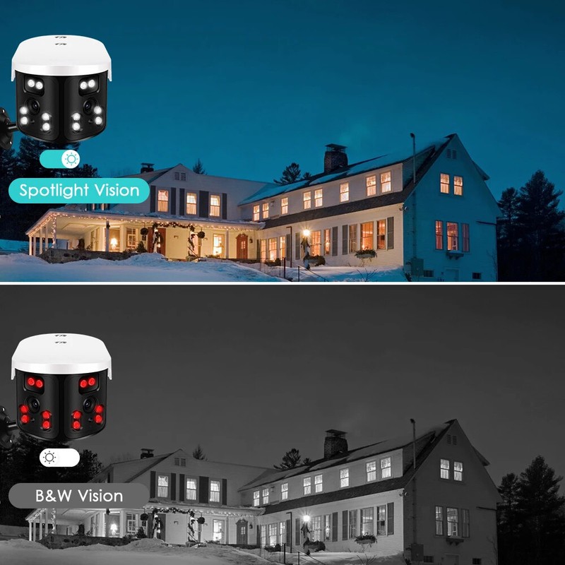 4K 8MP WIFI Dual Lens Panoramic Fixed Camera Outdoor AI Human Security Cameras gallery