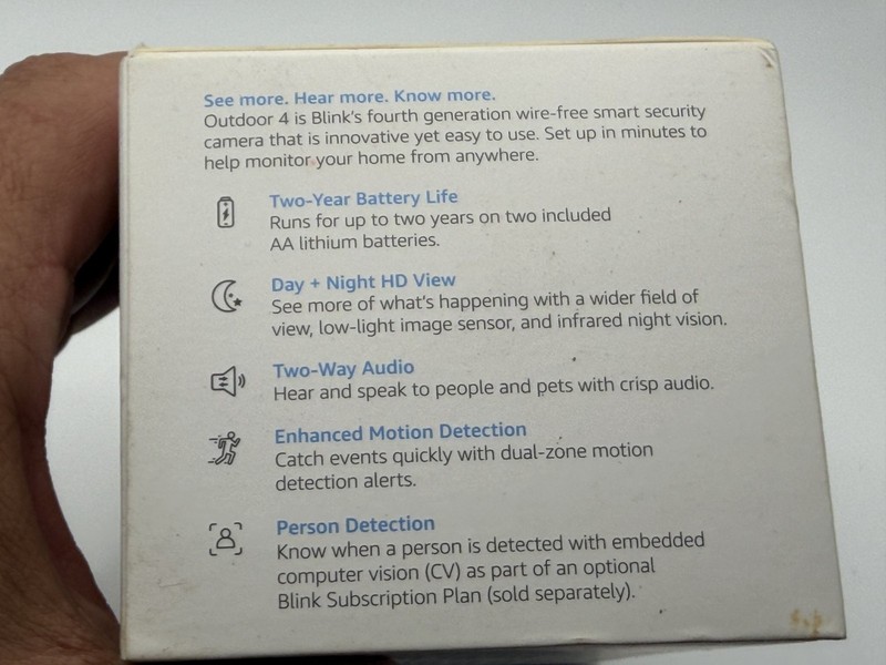 Blink Outdoor 4 Security Camera System 4th Generation 1 Camera Black SEALED NEW gallery