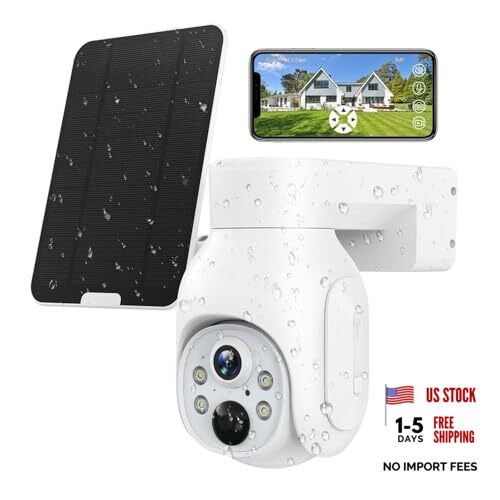 4G LTE Cellular Security Camera Plus Solar Panel & SIM Card(Verizon AT&T T
