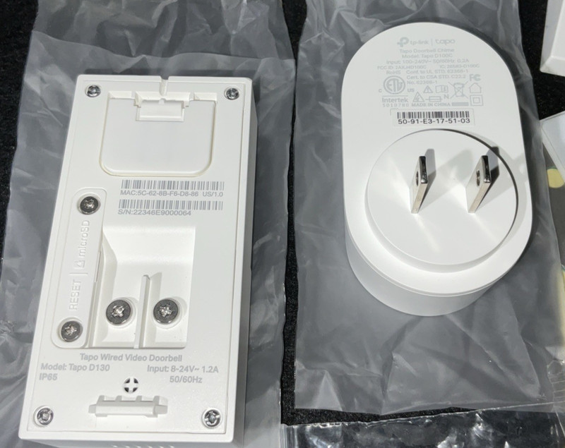 Tapo D130 2K Wired Video Doorbell 180° View Color Night Vision WiFi *FED-EX 2 BD gallery