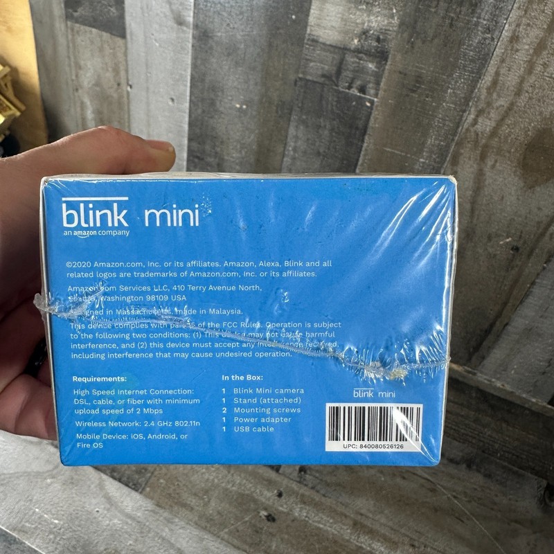 Blink Mini Indoor Plug-In HD Smart Security Camera White Alexa New Sealed gallery