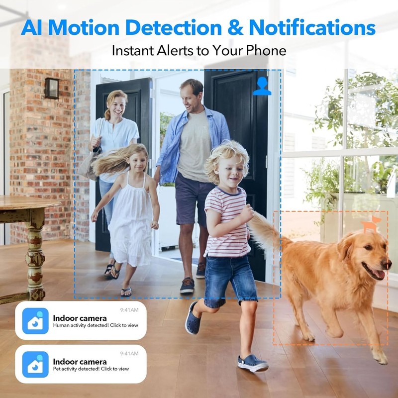 2-Pack 2K HD Home Surveillance Camera with AI Motion Detection & Night Vision gallery