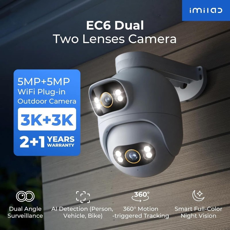 IMILAB EC6 Dual 3K Outdoor Security Camera Wired 360 Pan gallery