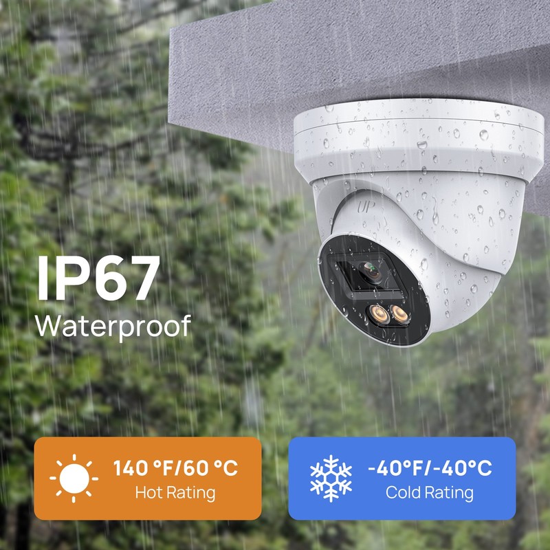 VIKYLIN 4K 8MP 24/7 Full Color Turret IP Camera Built-in MIC Outdoor Home CCTV gallery