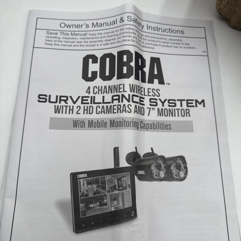 COBRA 4 Channel Wireless Surveillance System Brand New Open Box Free Shipping gallery