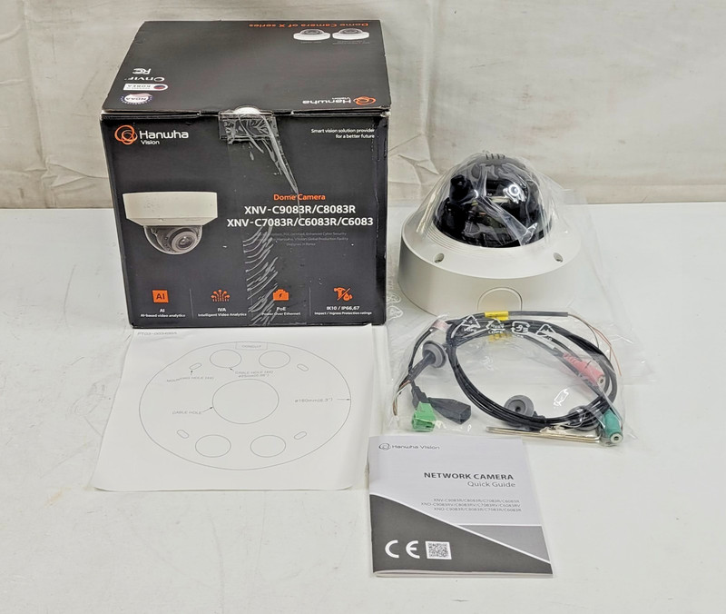 Hanwha XNV-C6083R Series 2MP Outdoor IR Vandal Dome IP Camera – White