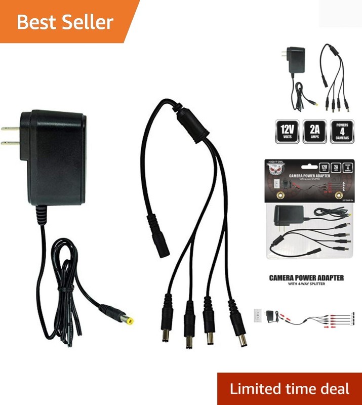 SPF-CAMP-2A Camera Adapter with 4-Way Power Splitter, Black