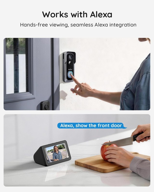 Video Doorbell Camera Wireless – No Subscription Required, 2K HD, 166° Wide V... gallery