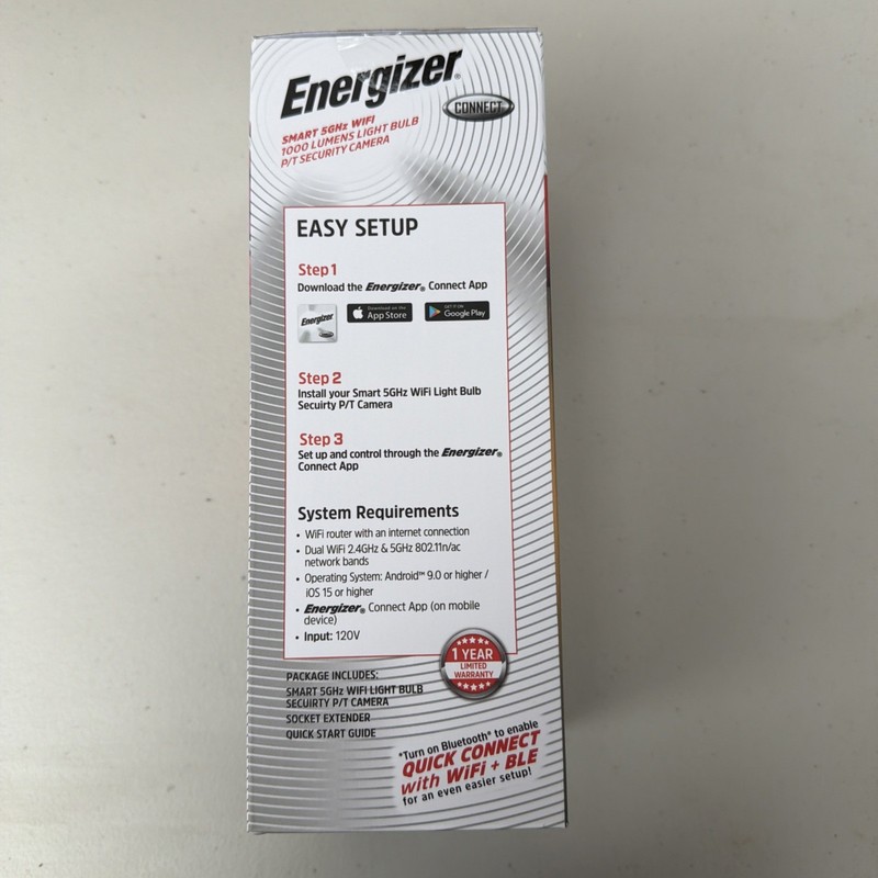 NEW Energizer Smart 2k Lightbulb Security Camera 1000 Lumens LED NEW-SEALED gallery