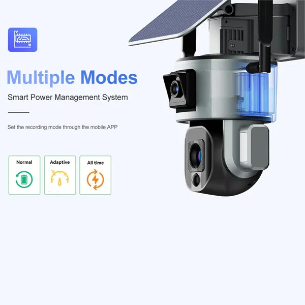 WIFI Wireless 8MP 4K Solar Dual PTZ Camera 4x/10x Zoom Outdoor Night Vision (4G) gallery