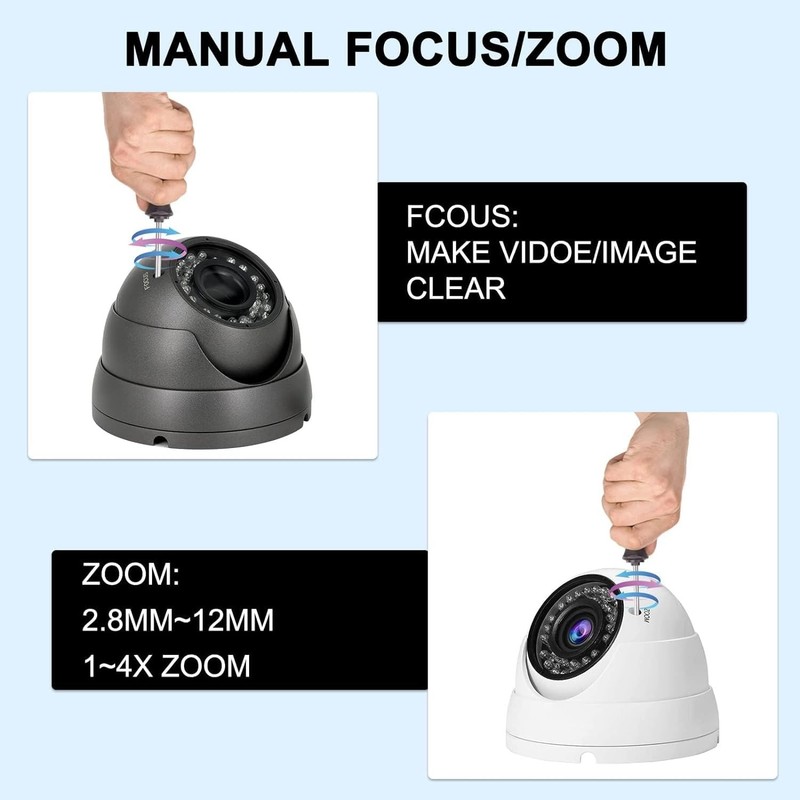2MP CCTV Camera HD 1080P 4-in-1 (TVI/AHD/CVI/960H/CVBS) Security Dome Camera,... gallery