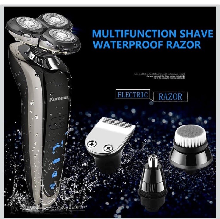 Kurener Electric Shaver Razor with 4D System KR-1250 Rechargeable Rated 4.7 Of 5 gallery
