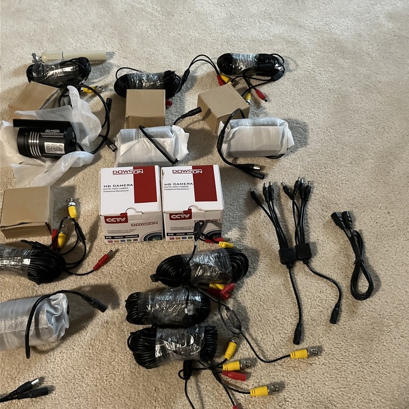 Dawson Waterproof Security Camera Lot Of 6 + 2 Hd dome cameras with Cables CCTV gallery