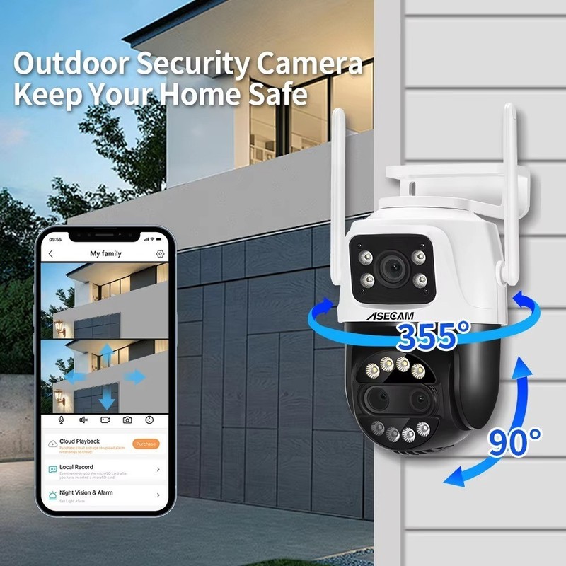 ASECAM 12MP 4K Wifi Camera, Dual Lens, AI Human Detection, Auto Tracking gallery