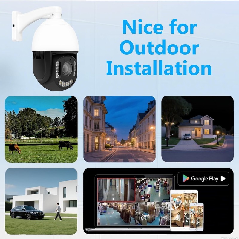 8MP PTZ IP PoE Speed Dome Camera Outdoor 20x Optical Zoom Pan Tilt SD Slot NDAA gallery