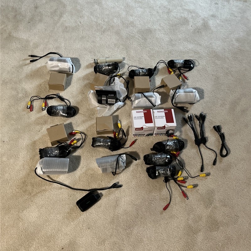 Dawson Waterproof Security Camera Lot Of 6 + 2 Hd dome cameras with Cables CCTV gallery
