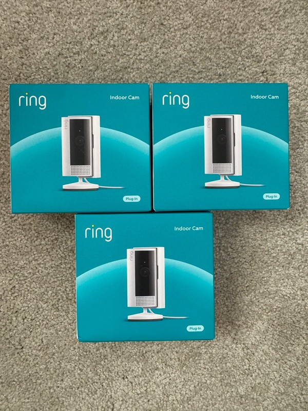 Three Ring Indoor Cameras for Home or business security in 1080p HD video, White