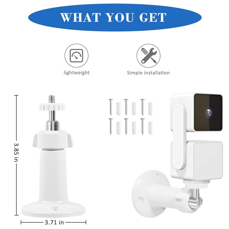 Dual Pack Wall Mount For Wyze Cam Pan V3 Allangle Swivel & Tilt Adjustable Brack gallery