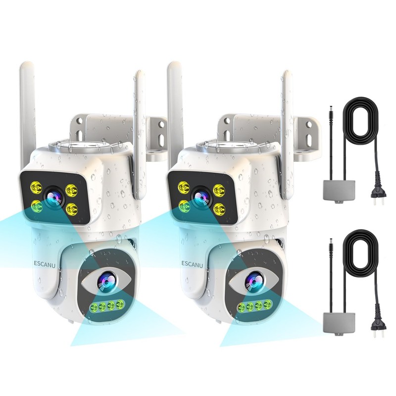Dual Lens Cameras for Home ,2.4G/5G PTZ Outdoor Plug-in ,Motion Tracking,Nigh…