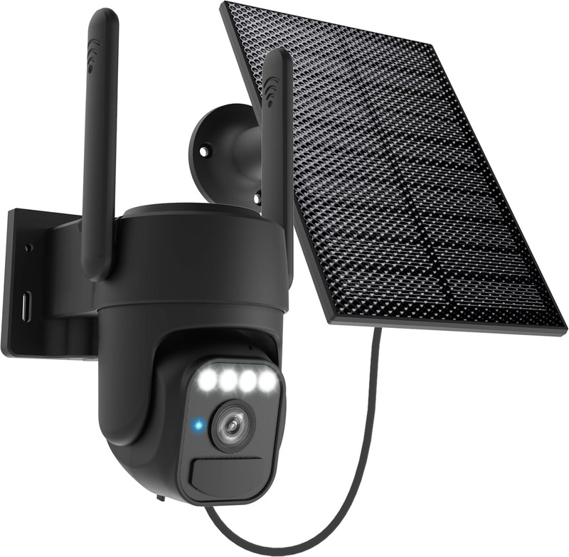 Solar Camera Outdoor Wireless, 360° Wi-Fi Home Security Cameras | 5200Mah Batter