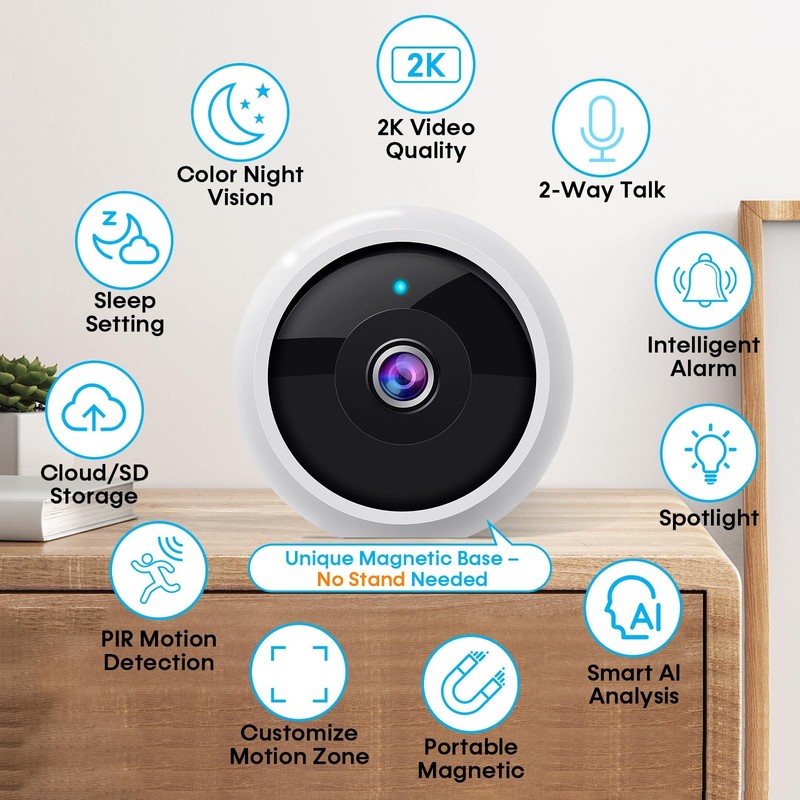 Security Cameras Wireless Outdoor: Magnetic 2-Pack Install-Free Indoor Smart ... gallery