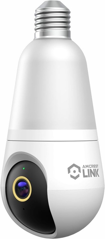 Amcrest Link 4MP Light Bulb WiFi Indoor/Outdoor Camera,Human Detection, AL-L411W