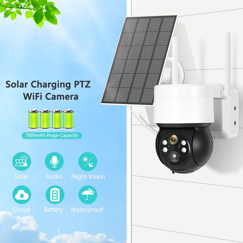 4MP WIFI HD Solar Camera PIR Human Detection Outdoor Security PTZ Surveillance gallery