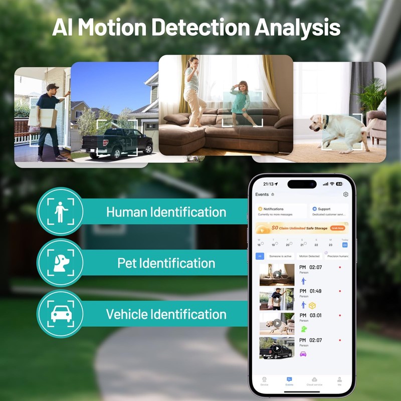 2K Window Camera, 5GHz & 2.4GHz WiFi Indoor Dome Camera for Home Security wit... gallery