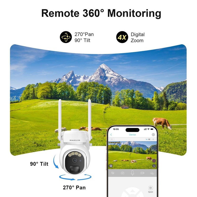 4G LTE Security Camera No Internet Needed, 360° PTZ Outdoor Camera, Solar Cam... gallery