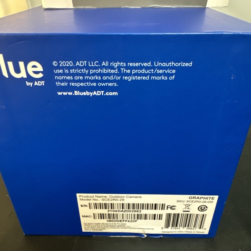 BLUE BY ADT WIRELESS OUTDOOR CAMERA SCE2R0-29 GRAPHITE gallery