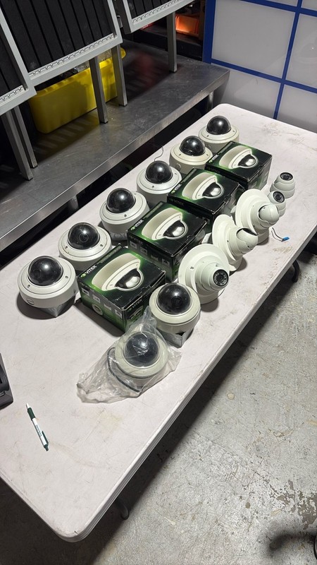 17 Total 4 Brand New, 13 Used Vitek VTD-MVP2810WDR Security Cameras – $800 for A