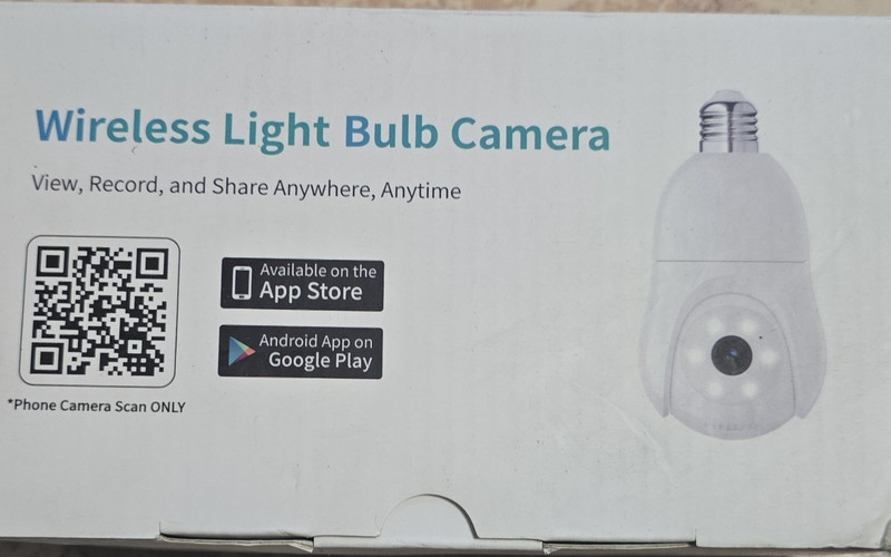 2K Wi-Fi Light Bulb Camera Pan/Tilt Color Night Vision Motion 2-Way Audio