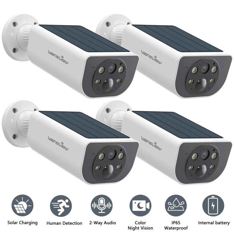 Wansview 2K Wireless Solar Security Camera Wifi Home Outdoor Color Night Vision